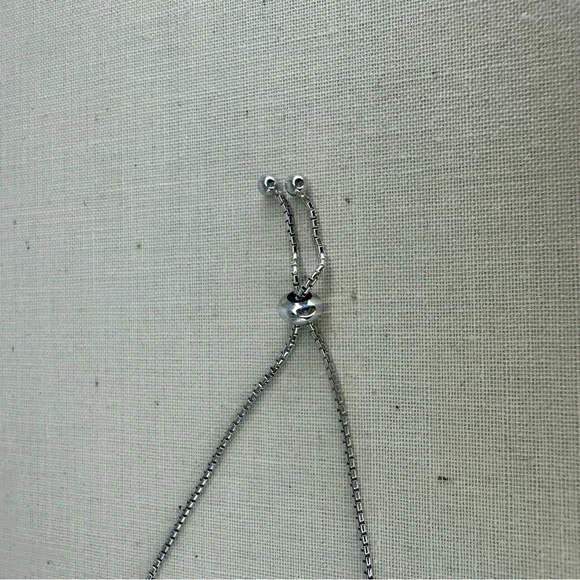 Sapphire & 925 Sterling Silver Signed Fine Adjustable Chain Bracelet 4g - Picture 2 of 8